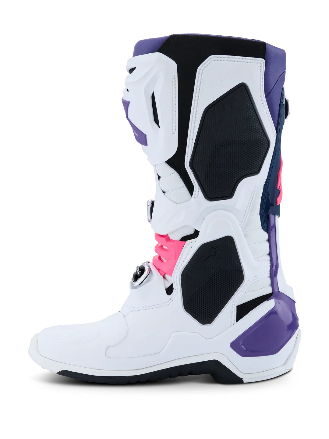 Bota Alpinestars Tech 10 Blanco/Violeta/Azul oscuro/Rosa Fluor
