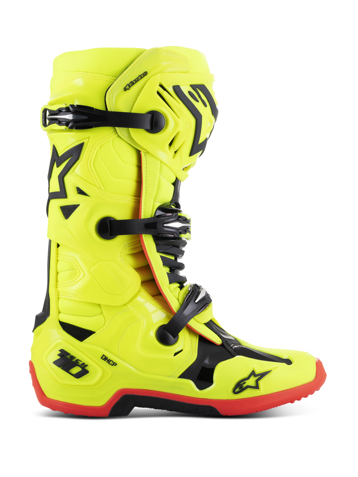 Botas Alpinestars Tech 10 Amarillo Fluor/ Negro/ Rojo Fluor