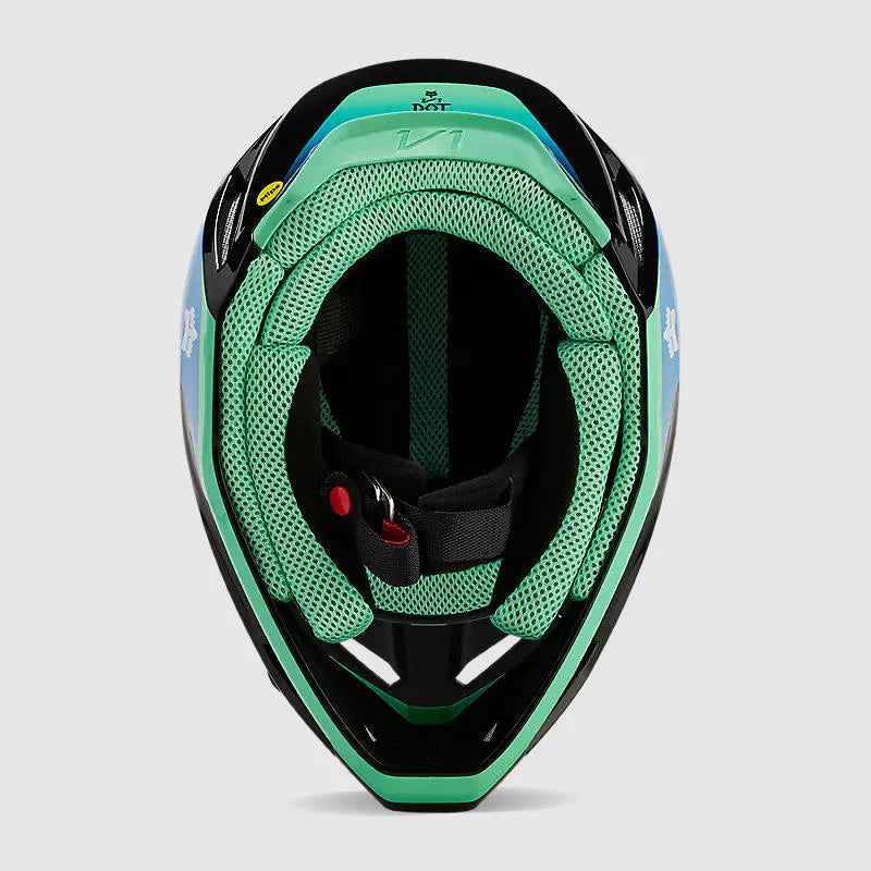 Casco Moto V1 Ballast Negro/Azul Fox
