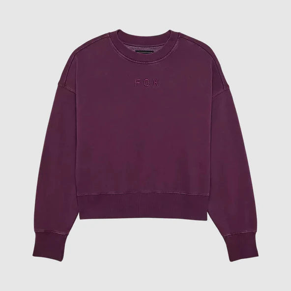 Poleron Lifestyle Mujer Wordmark Oversized Burdeo Fox