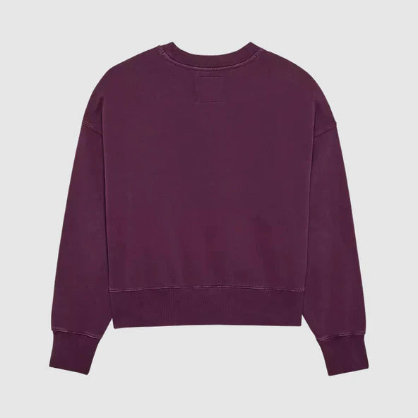 Poleron Lifestyle Mujer Wordmark Oversized Burdeo Fox
