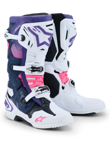 Bota Alpinestars Tech 10 Blanco/Violeta/Azul oscuro/Rosa Fluor
