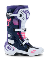 Bota Alpinestars Tech 10 Blanco/Violeta/Azul oscuro/Rosa Fluor