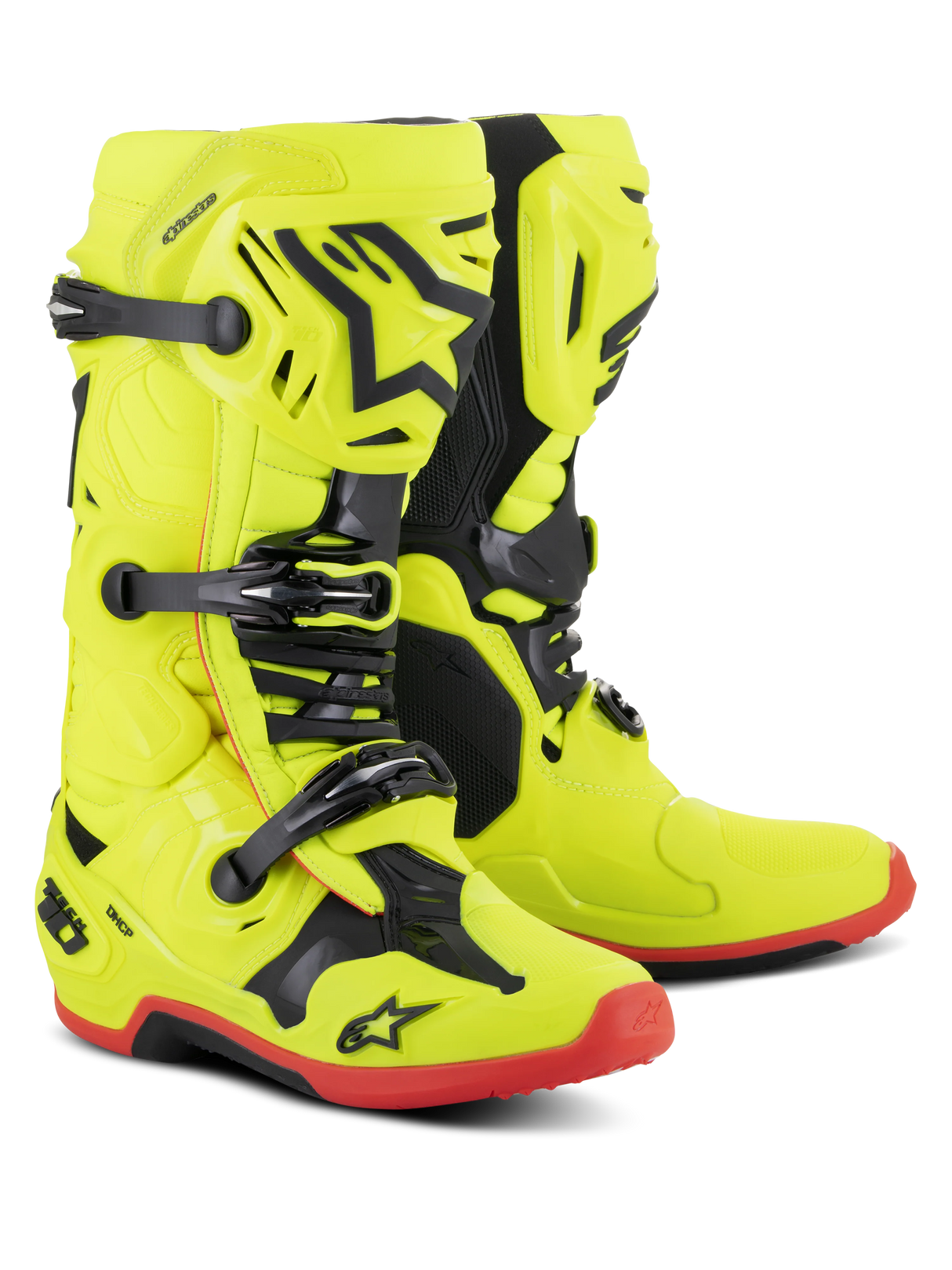 Botas Alpinestars Tech 10 Amarillo Fluor/ Negro/ Rojo Fluor