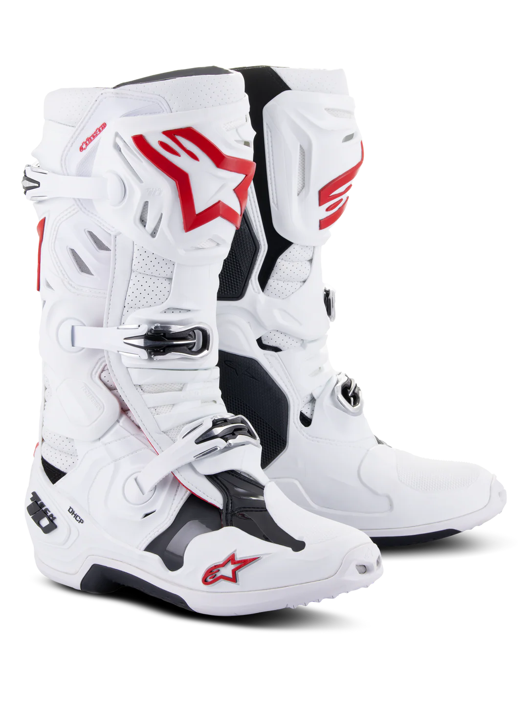 Bota Alpinestars Tech 10 Supervented  Blanco/ Rojo Brillante
