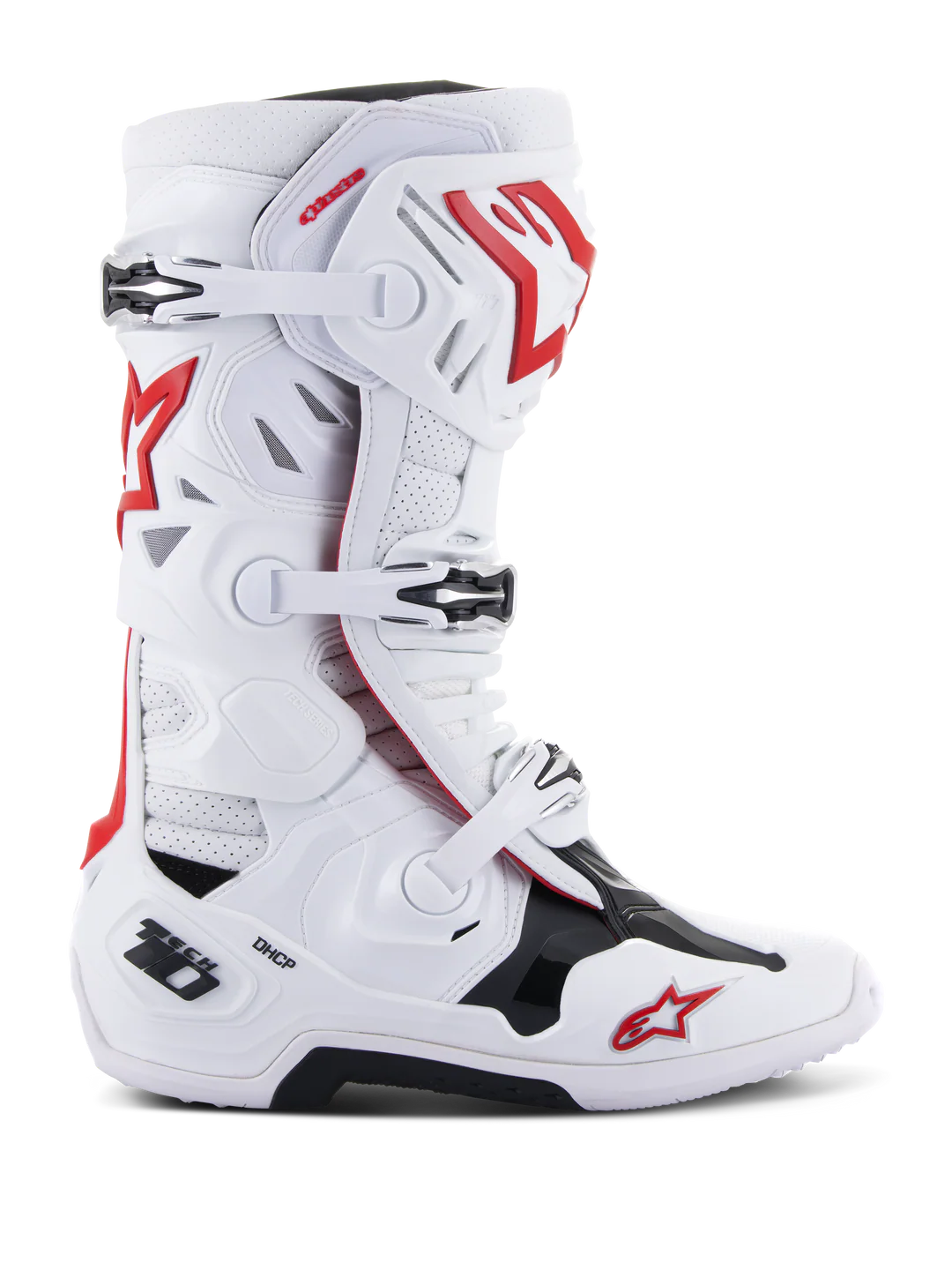 Bota Alpinestars Tech 10 Supervented  Blanco/ Rojo Brillante