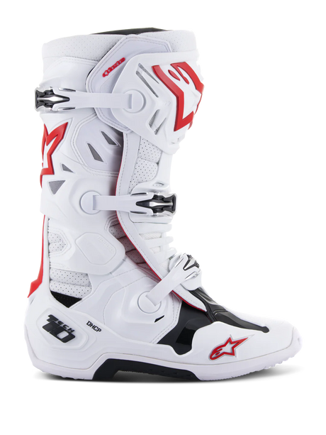 Bota Alpinestars Tech 10 Supervented  Blanco/ Rojo Brillante