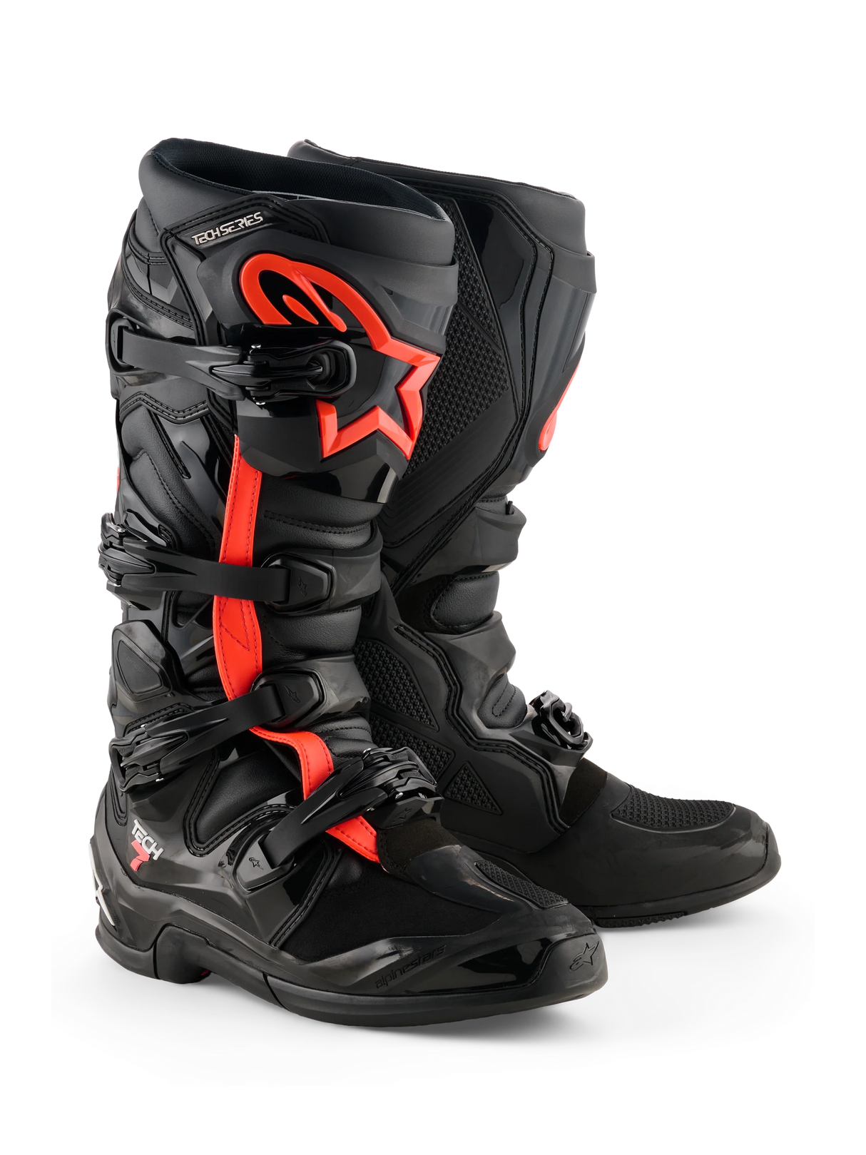 Botas Alpinestars Tech 7 Negro/ Rojo Fluor