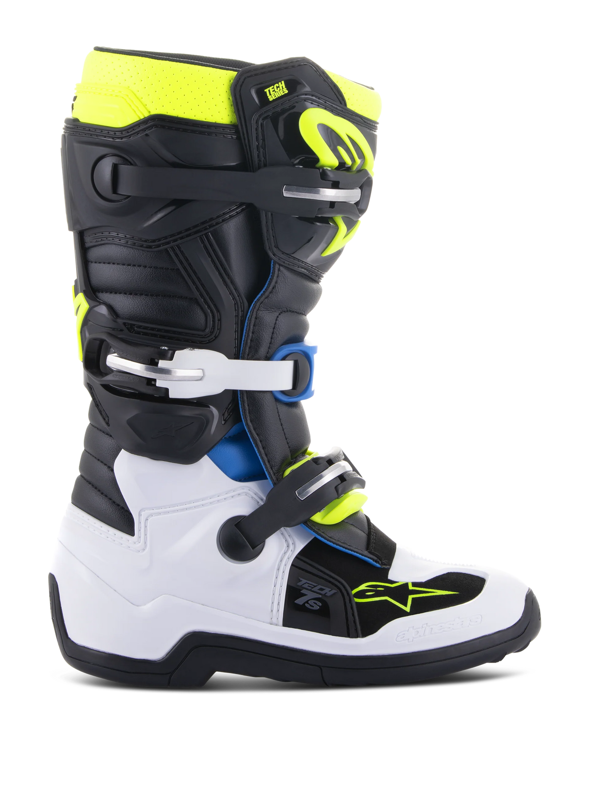 Botas Niño Alpinestars Tech 7S Negro/ Azul/ Amarillo Fluor