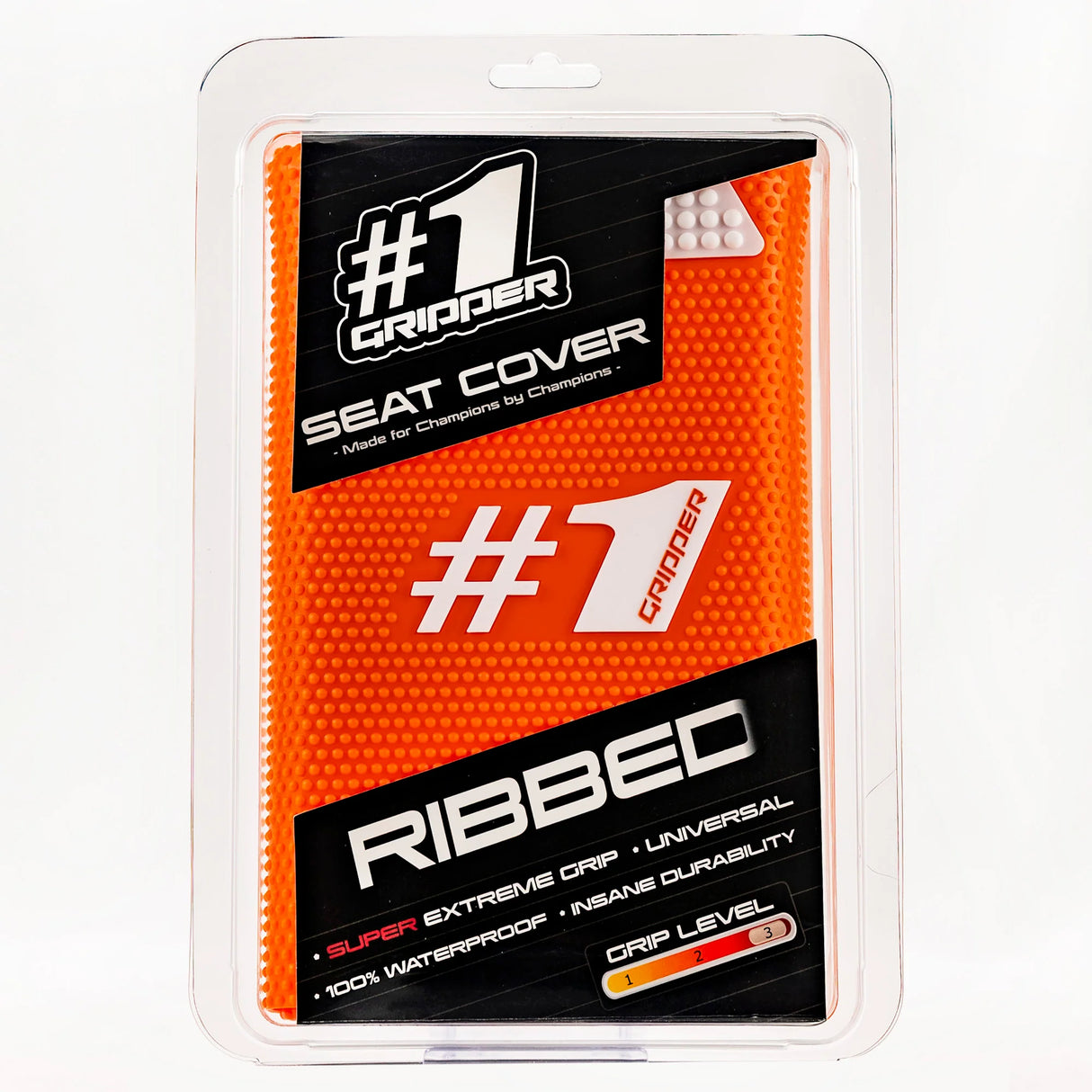 Funda Asiento Motocross Enduro Onegripper RIBBED Naranja/Blanco