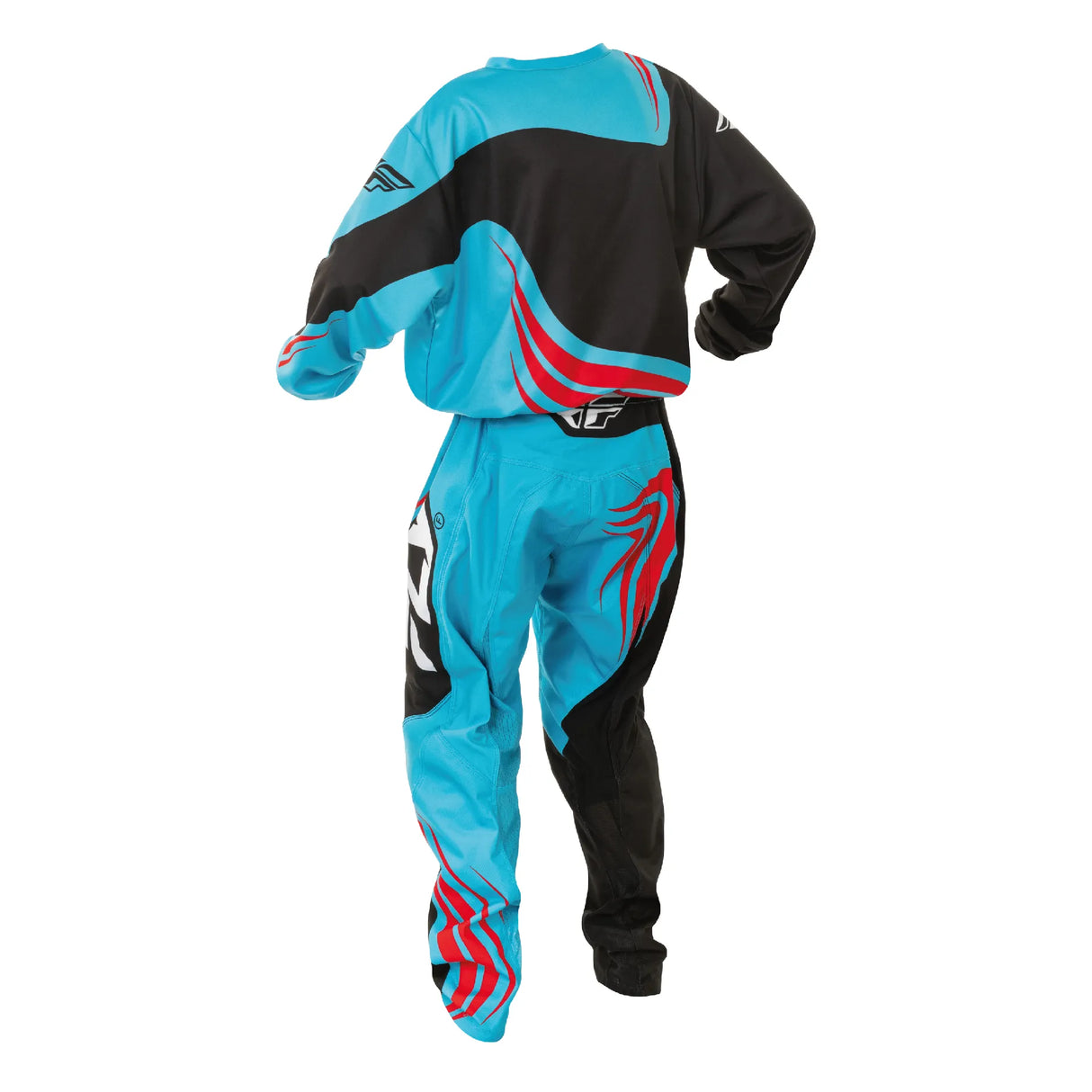 TRAJE F-16 NIÑO 2025 CYAN/BLACK/RED