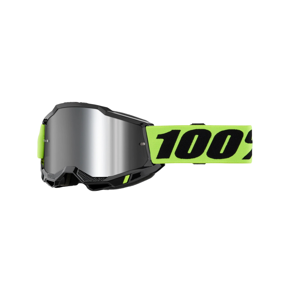 ANTIPARRA 100% ACCURI 2 GOGGLE NEON YELLOW - MIRROR SILVER LENS