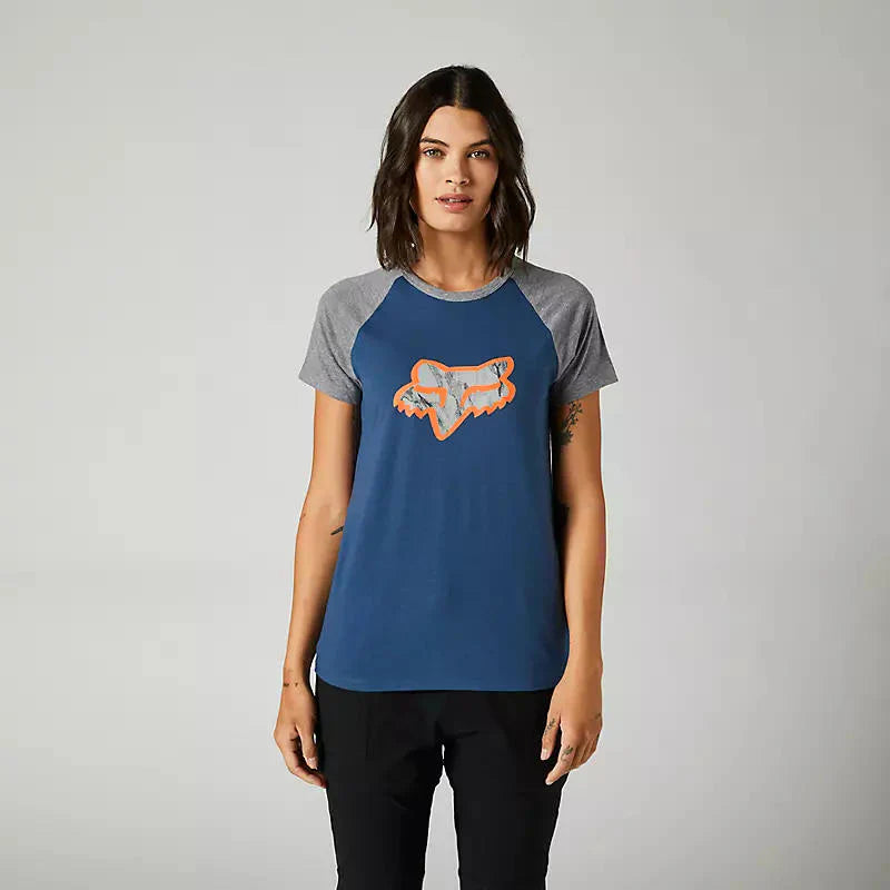 Polera Lifestyle Mujer Karrera Raglan Azul Fox