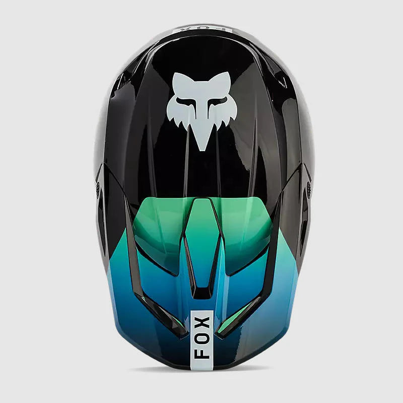 Casco Moto Niño V1 Ballast Negro/Azul Fox