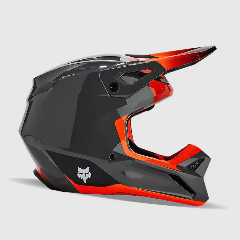 Casco Moto V1 Ballast Gris/Naranjo Fox