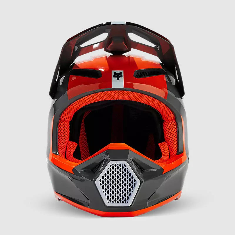 Casco Moto V1 Ballast Gris/Naranjo Fox