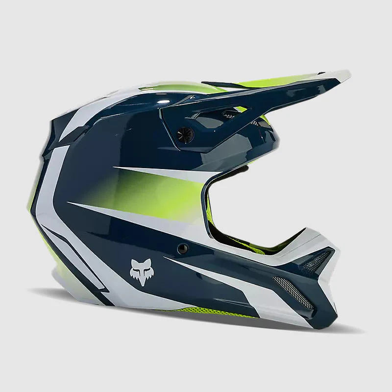 Casco Moto V1 Flora Azul Petroleo Fox