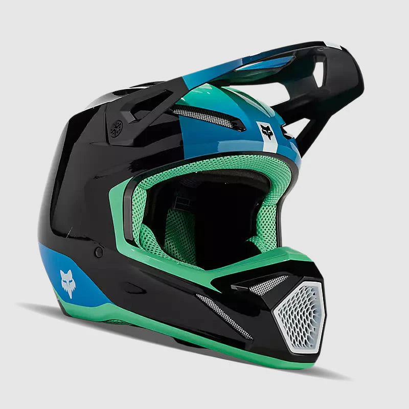 Casco Moto V1 Ballast Negro/Azul Fox