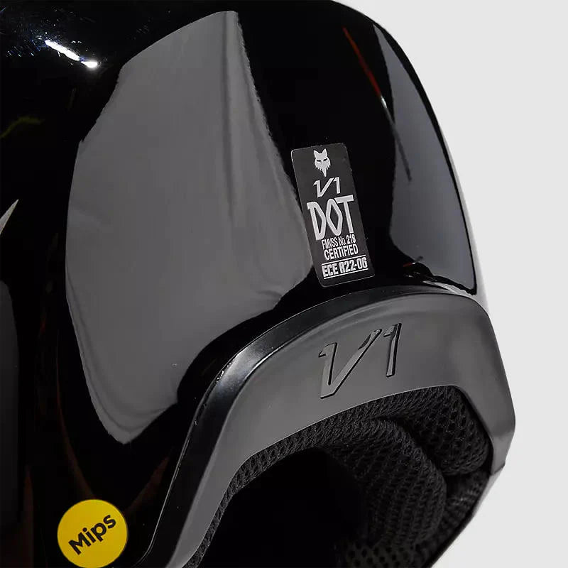 Casco Moto V1 Solid Negro Fox