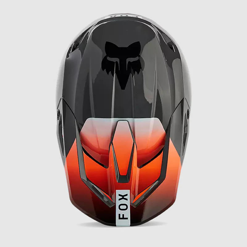 Casco Moto Niño V1 Ballast Gris/Naranjo Fox