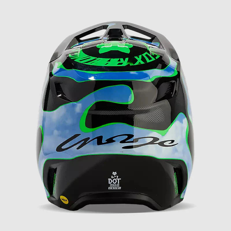 Casco Moto V1 Atlas Negro/Verde Fox