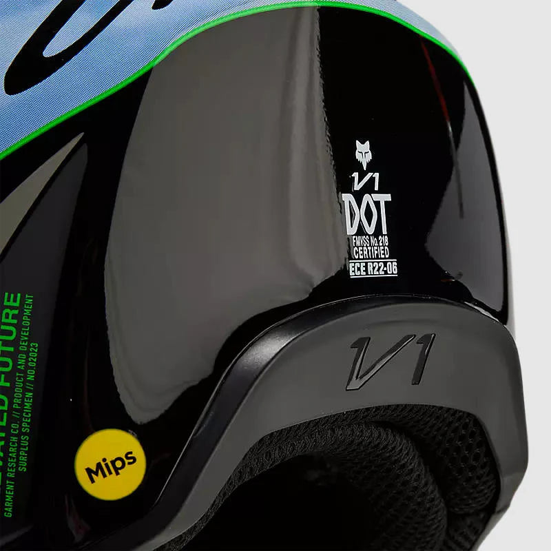 Casco Moto V1 Atlas Negro/Verde Fox