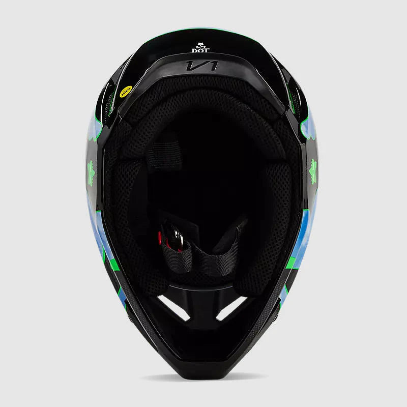 Casco Moto V1 Atlas Negro/Verde Fox