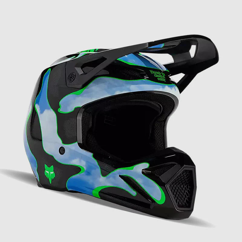 Casco Moto V1 Atlas Negro/Verde Fox