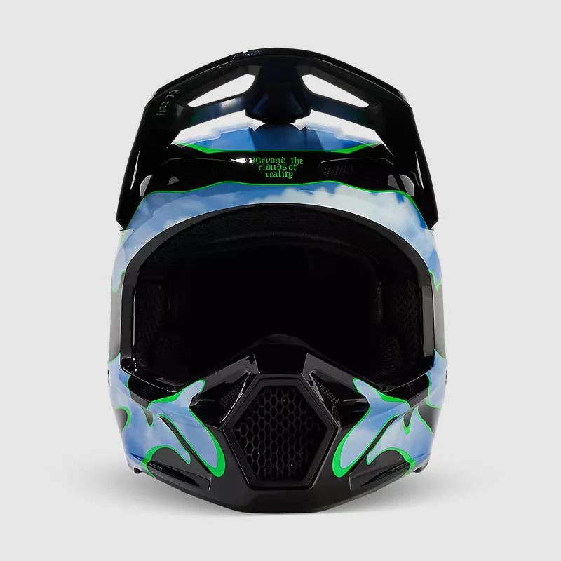 Casco Moto V1 Atlas Negro/Verde Fox