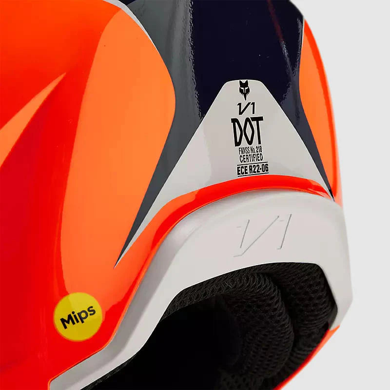 Casco Moto Niño V1 Nitro Naranjo Fox