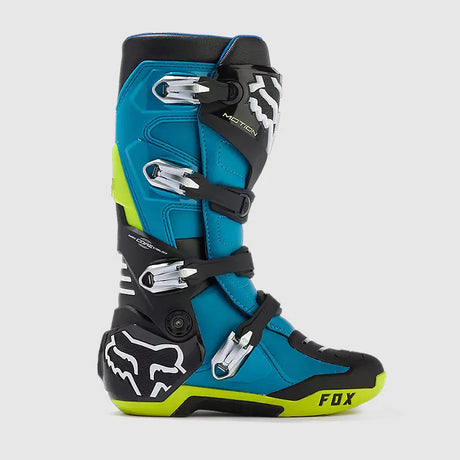 Botas Moto Motion Celeste/Verde Limon Fox