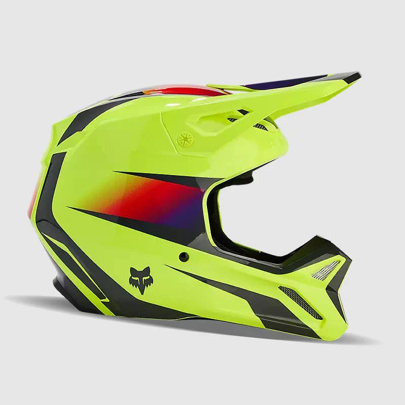 Casco Moto V1 Flora Amarillo Fox