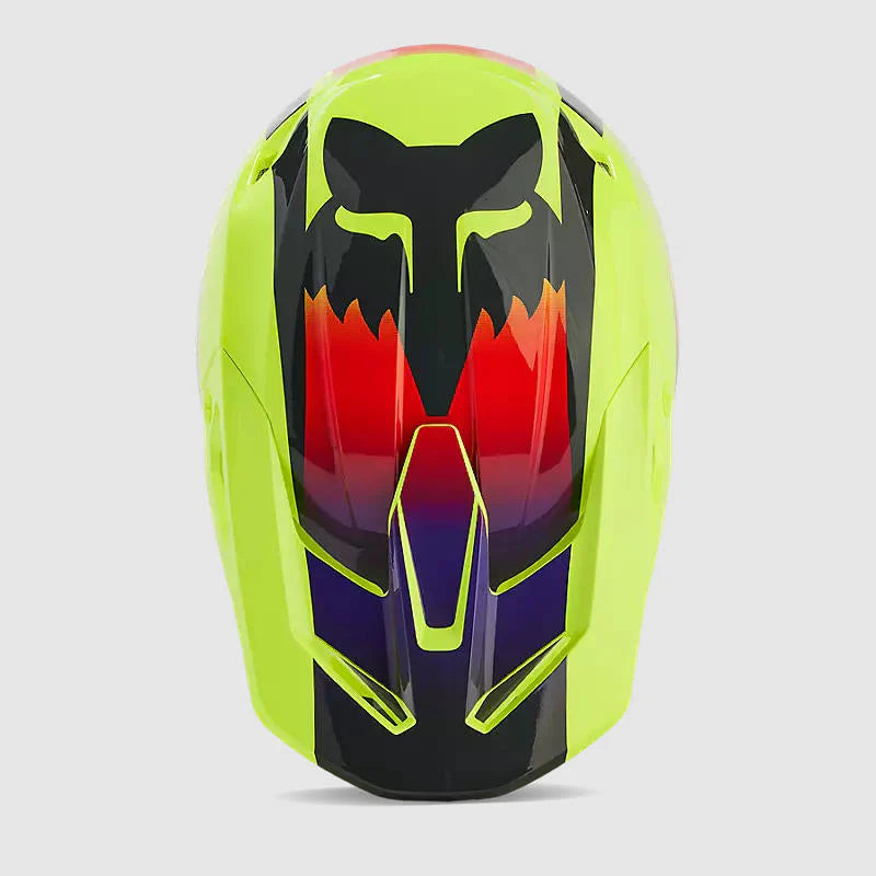 Casco Moto V1 Flora Amarillo Fox