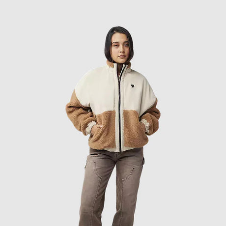 Poleron Lifestyle Mujer Survivalist Sherpa Full Cafe Fox