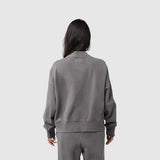 Poleron Lifestyle Mujer Wordmark Crew Oversize Gris Fox