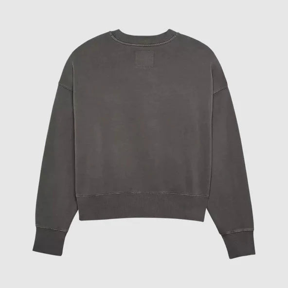 Poleron Lifestyle Mujer Wordmark Crew Oversize Gris Fox