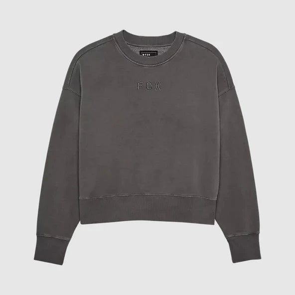 Poleron Lifestyle Mujer Wordmark Crew Oversize Gris Fox