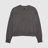 Poleron Lifestyle Mujer Wordmark Crew Oversize Gris Fox